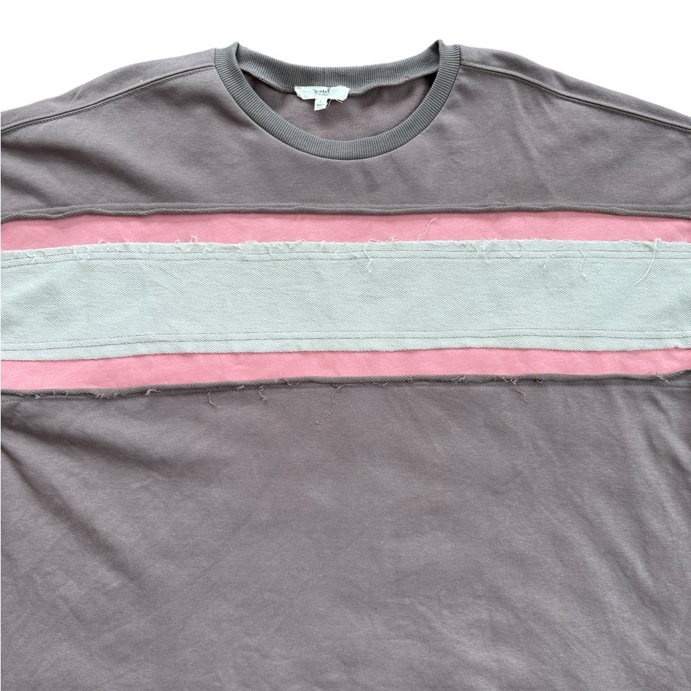 Easel Short Sleeve Colorblock patchwork sweatshir… - image 3